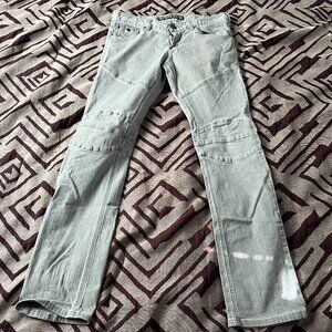 Men's Affliction - Gage Moto Stretch Denim Jeans - Size 32 (CHARCOAL GRAY)